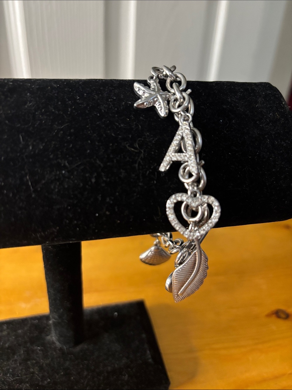 Silver-Tone Charm Bracelet with Bar Closer
